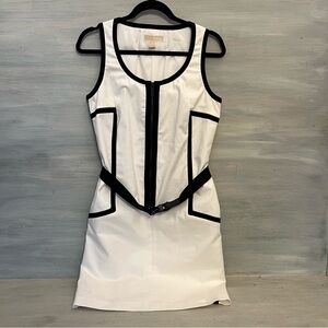 Michael Kors White Black Trim Sleeveless Dress Size 8 Good Condition